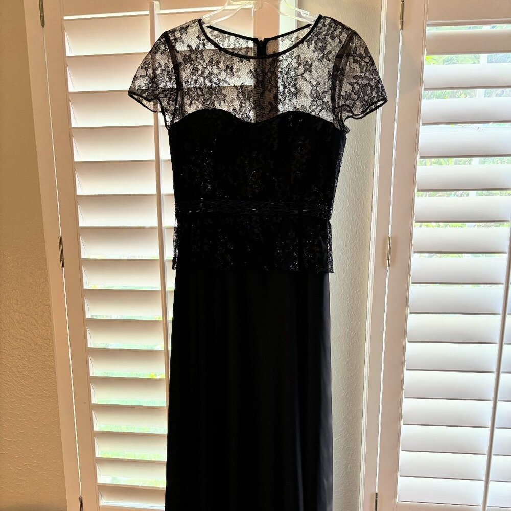 JS Collection Black Lace Gown Size 8